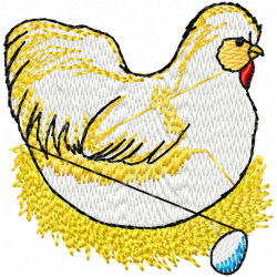 Chickens And Roosters Embroidery Design 1